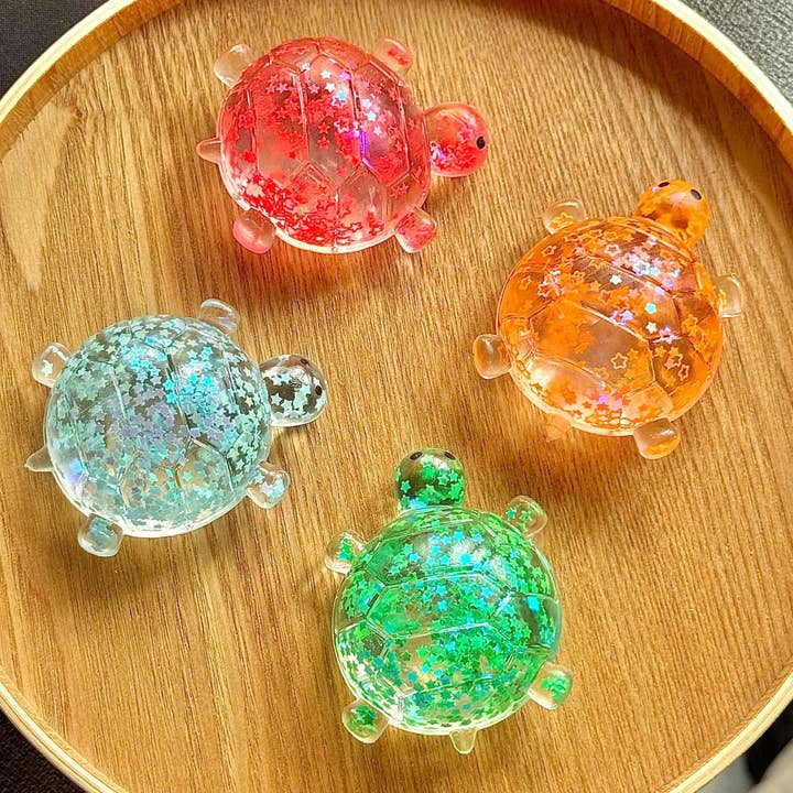 Auraquise Glitter Turtle Squishy Stress Relief Toy with Taffy-Like Texture, 5 Available Colors - Little Miss Muffin Children & Home