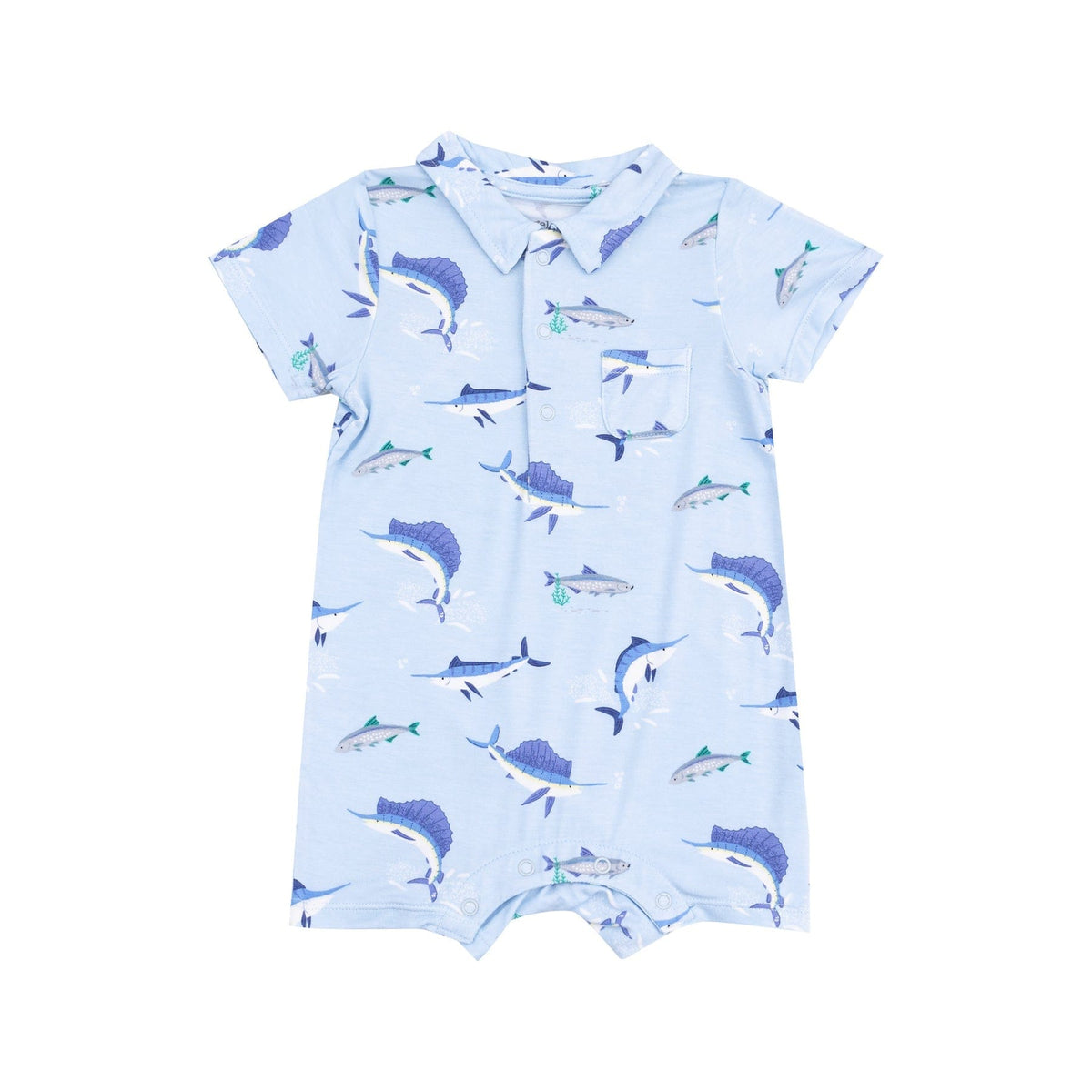 Angel Dear Angel Dear Deep Sea Fishing Blue Polo Shortie - Little Miss Muffin Children & Home
