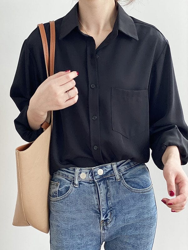 KooPros KooPros Long Sleeve Blouse in Black - Little Miss Muffin Children & Home