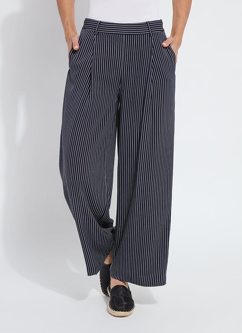 Clarette Pleated Trouser in Marine by Lysse