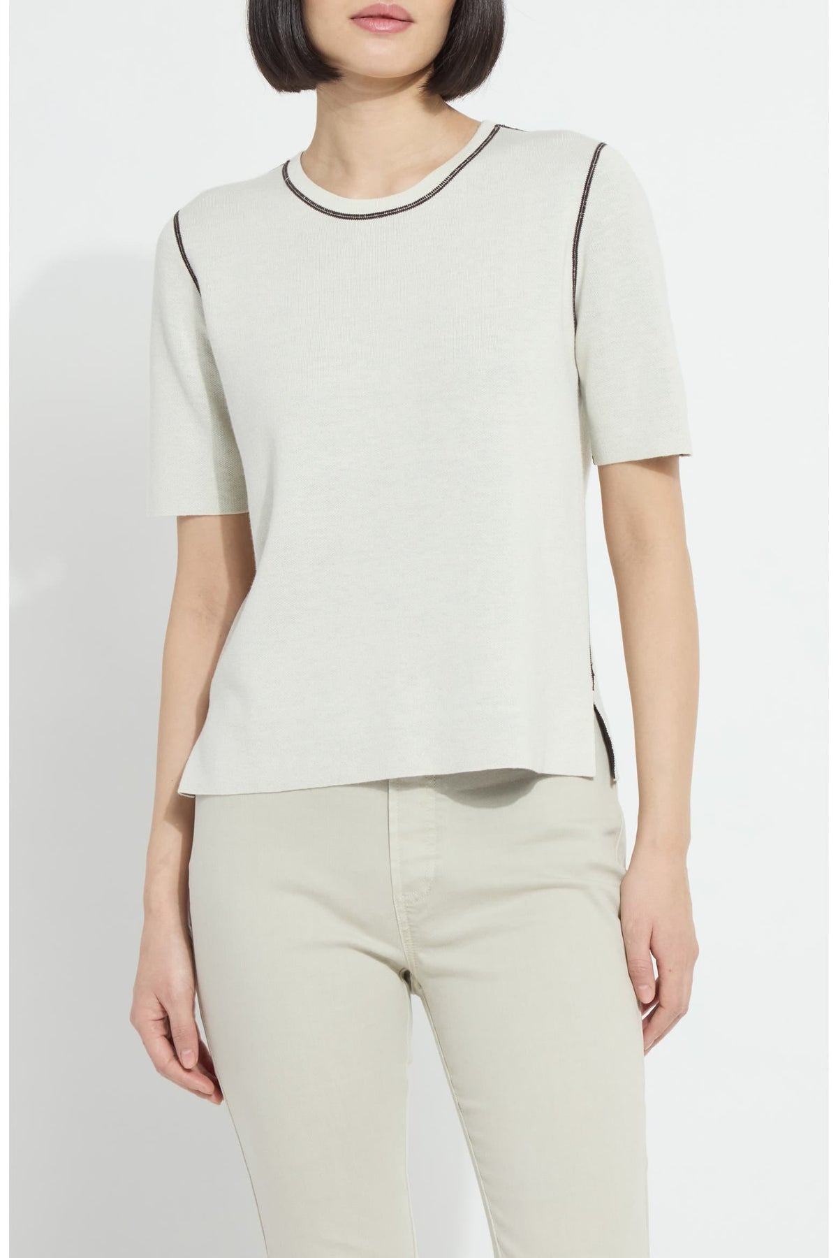 Lysse Odessa Reversible Knit Short Sleeve Tee in Refined Taupe/Double Espresso - Little Miss Muffin Children & Home