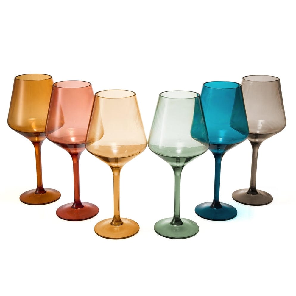 Unbreakable acrylic pastel wine glasses, set of 6
