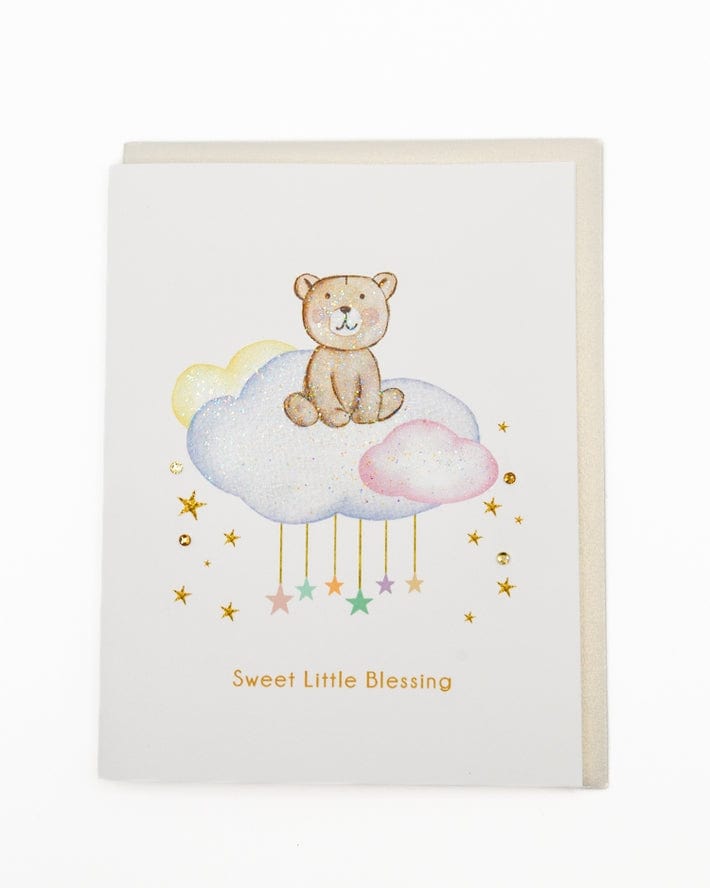 Lavender Vines 'Sweet Little Blessing' New Baby Greeting Card - Little Miss Muffin Children & Home