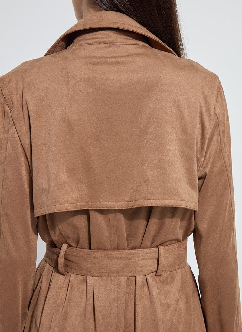 Lux Camel Agatha Vegan Suede Trench Coat