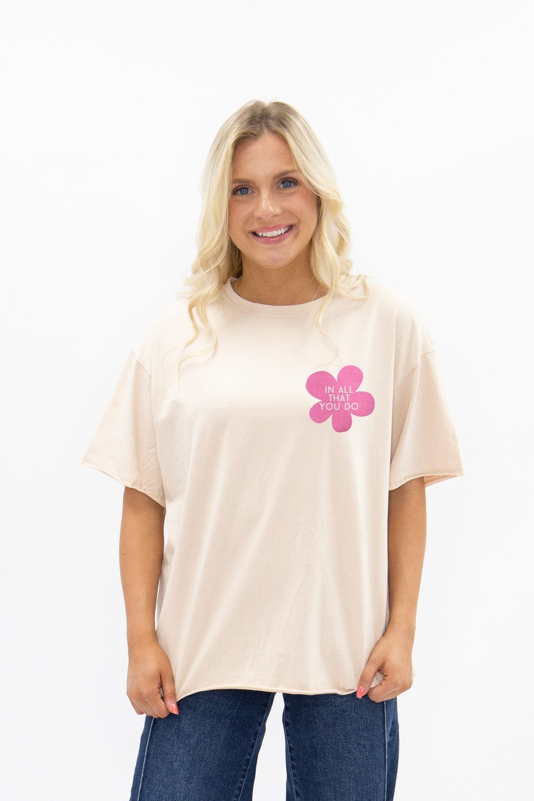 Grace + Emma Lead with Grace Beige T-Shirt - Little Miss Muffin Children & Home