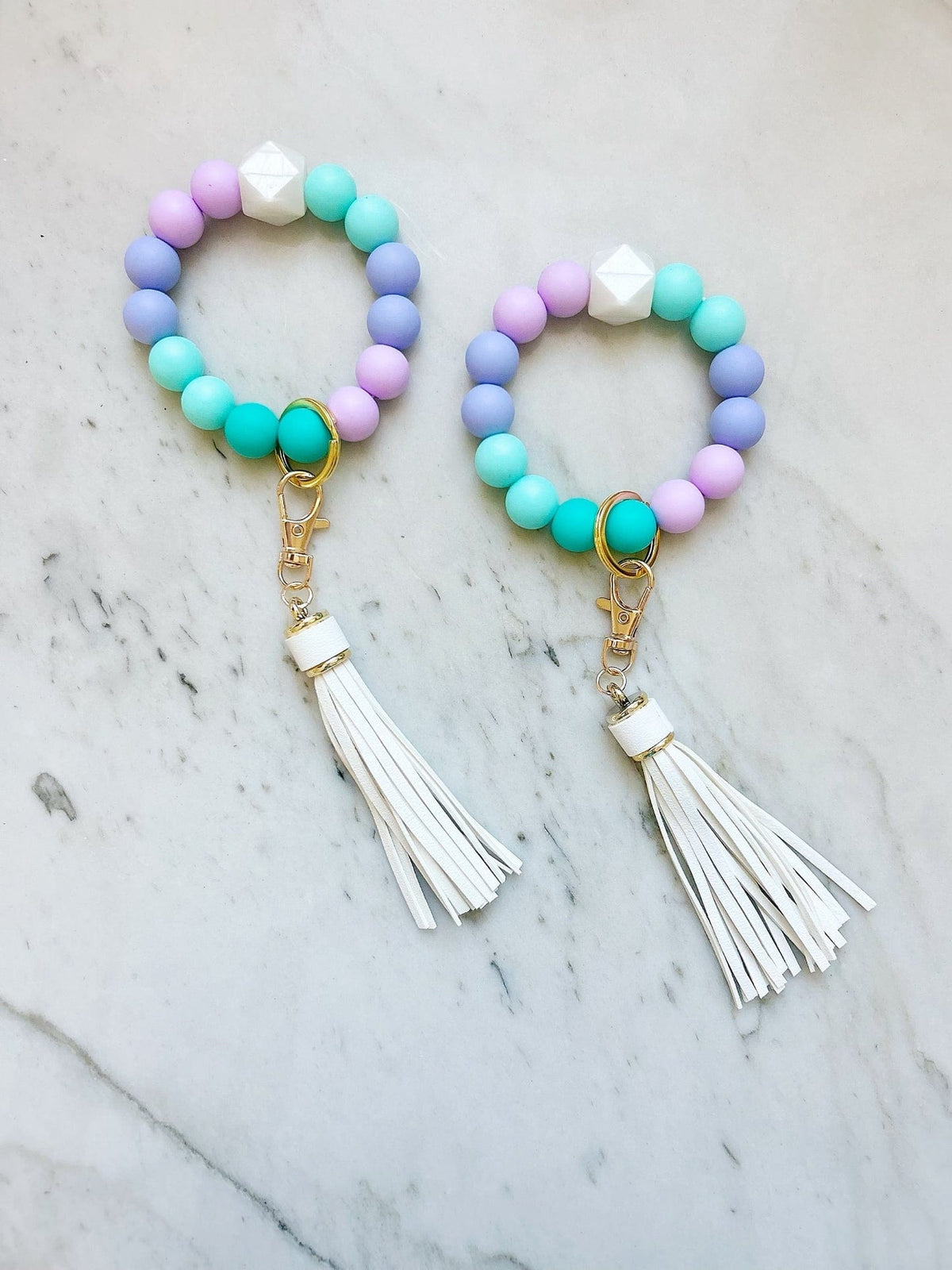 Lanyard Lovebirds Lanyard Lovebirds O Wristband Keychain White Tassel - Little Miss Muffin Children & Home
