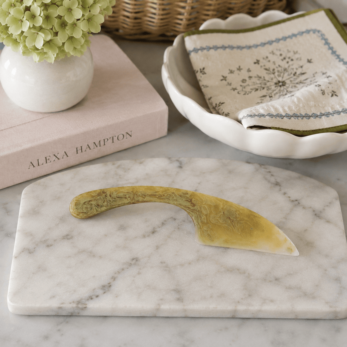 Creative Co-op Green Marbled Resin Cheese Knife - Little Miss Muffin Children & Home