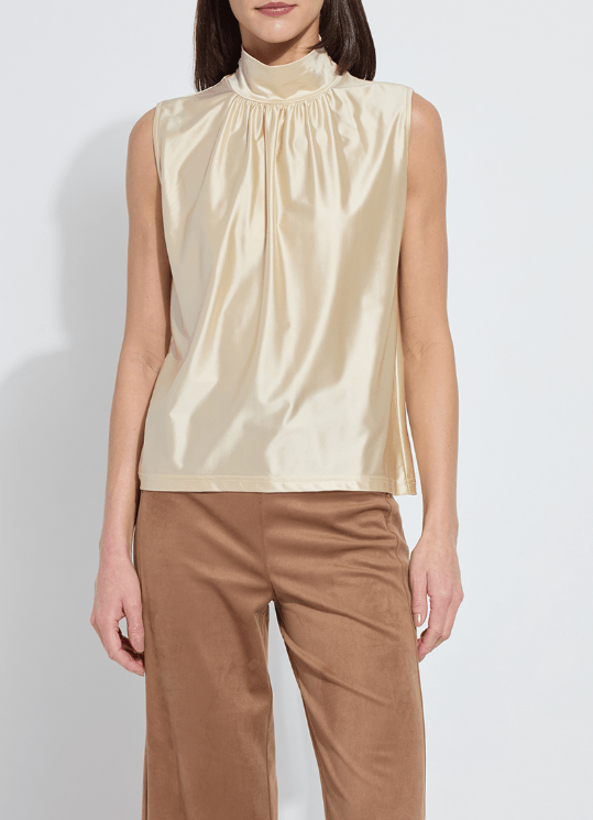 silky high neck blouse