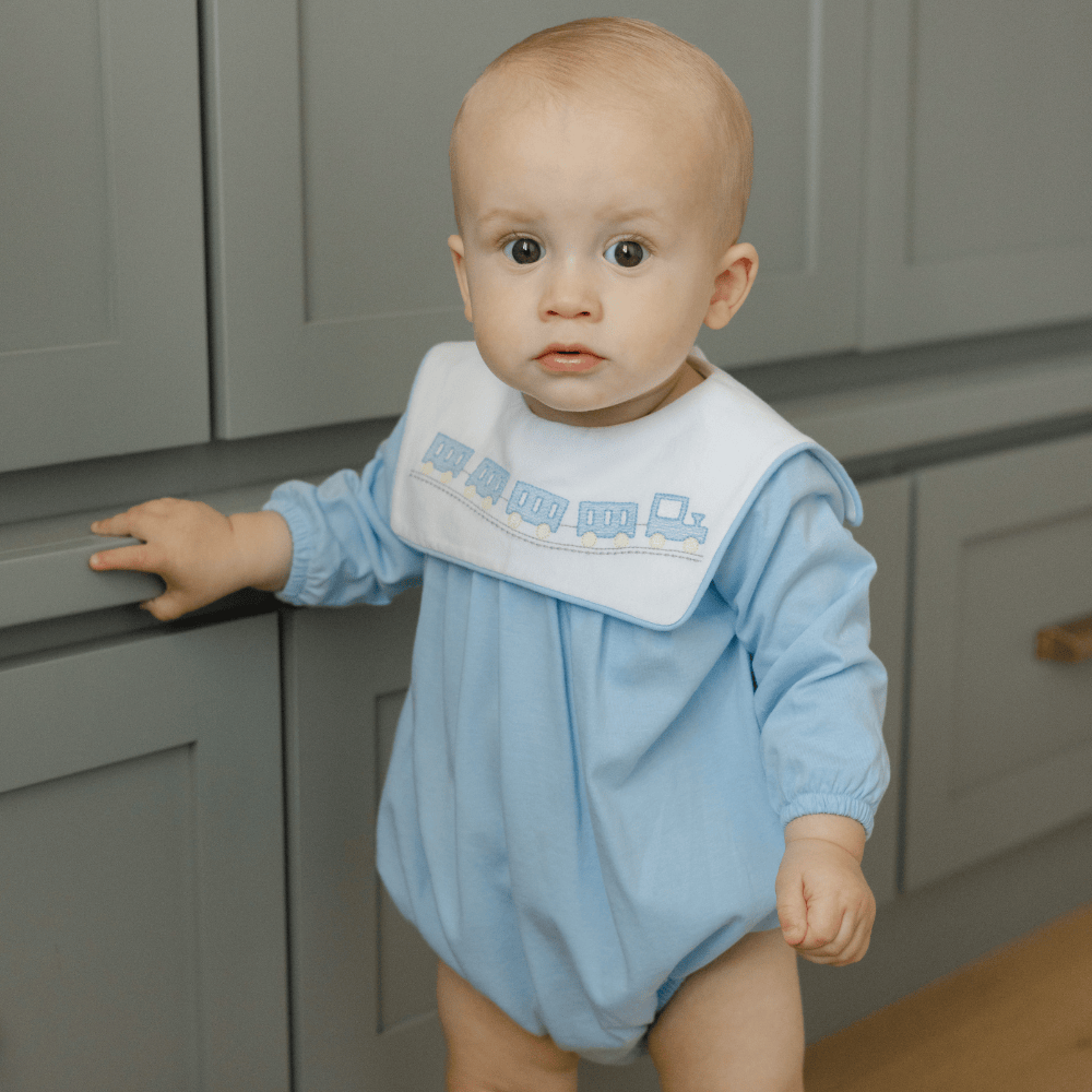 Bailey Boys All Aboard Knit Infant Bubble - Little Miss Muffin Children & Home