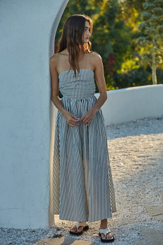 By Together Striped Tube Neck Strapless Flare Maxi Dress - Little Miss Muffin Children & Home