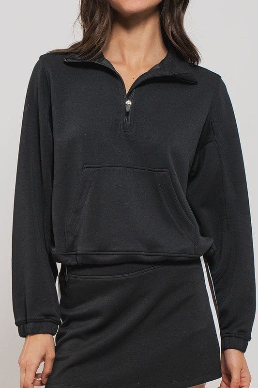 Urban Daizy Urban Daizy Quarter Zip Pullover in Black - Little Miss Muffin Children & Home