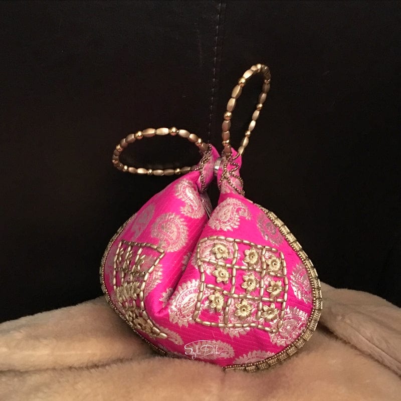 Sibylla Delphica Sibylla Delphica Silk Brocade Sari Clutch Bag in Pink - Little Miss Muffin Children & Home