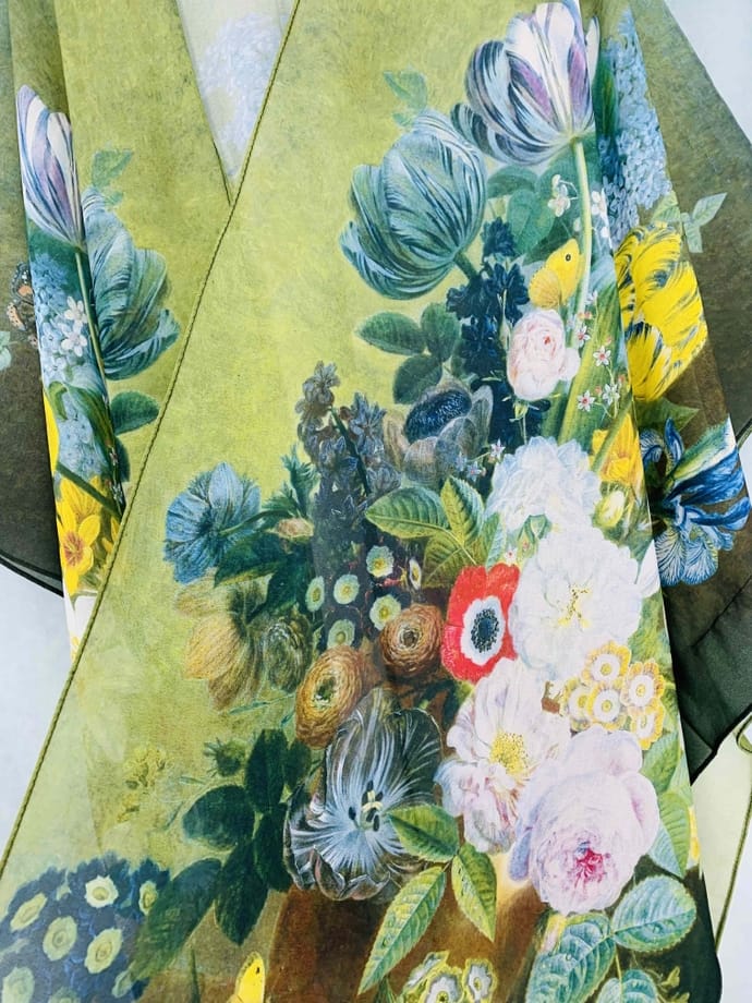 JC Sunny Fashion Green-Multi Oil Painting Kimono - Little Miss Muffin Children & Home