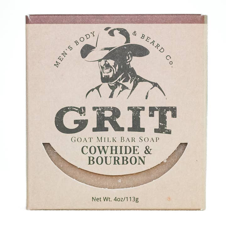 cowhide and bourbon bar of soap