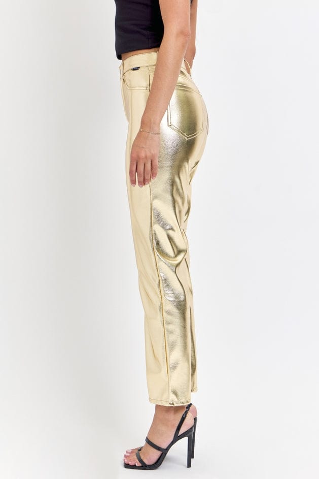 gold straight leg pant