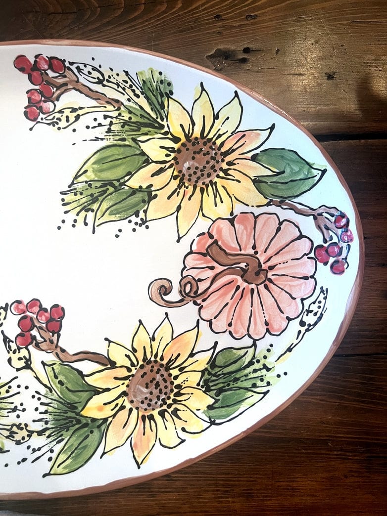 Magnolia Creative Co Fall Pumpkins Oval Platter, detail view