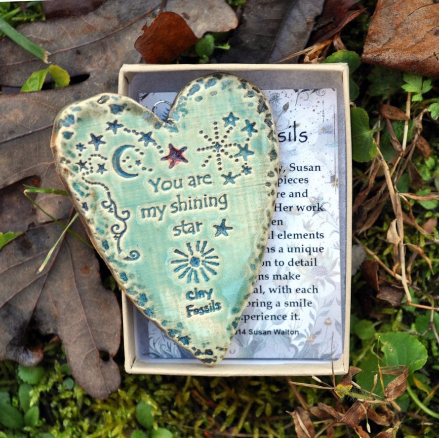 Clay Fossils Clay Fossils Shining Star Handmade Pottery Heart Memento - Little Miss Muffin Children & Home