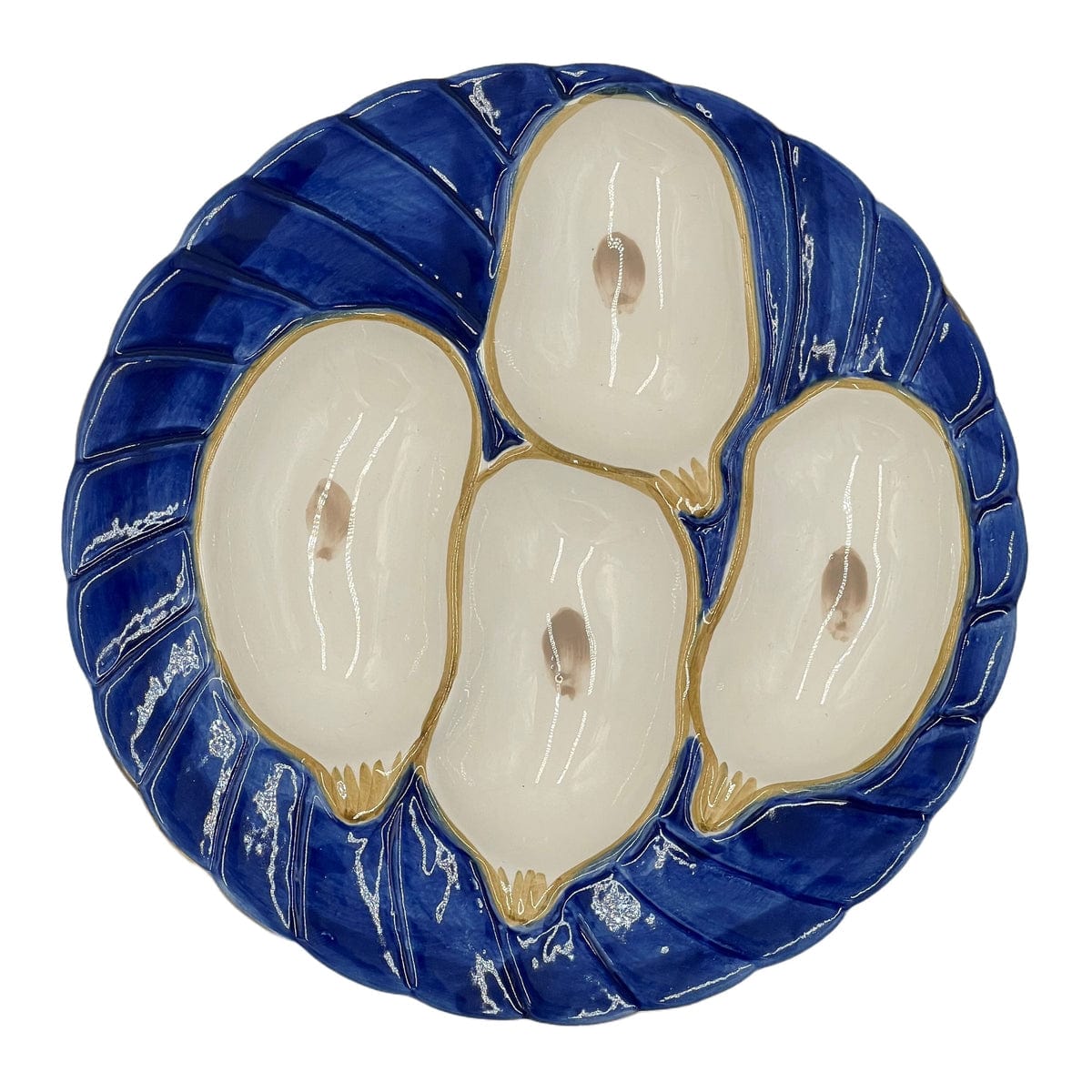 Abigail's Home Decor Oyster Plate, Cobalt with Gold Detailing - Little Miss Muffin Children & Home