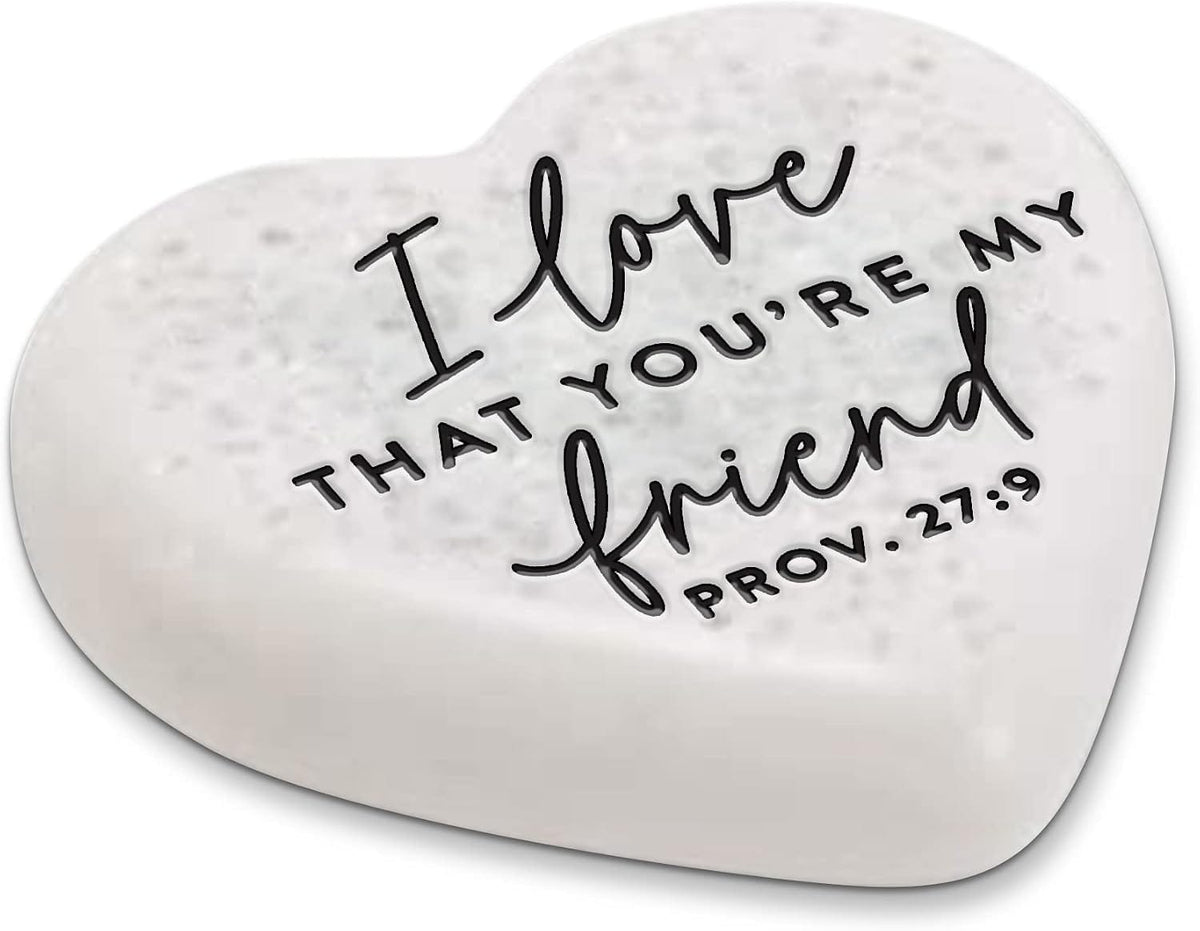 Dicksons Scripture Heart Stone with Verse: Prov. 27:9 I Love That You're My Friend - Little Miss Muffin Children & Home