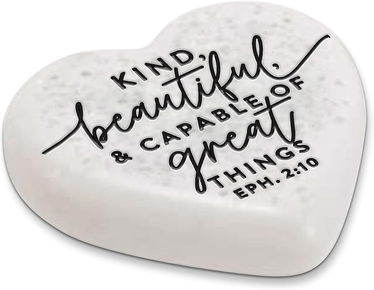 Dicksons Scripture Heart Stone with Verse: Eph. 2:10 Kind, Beautiful - Little Miss Muffin Children & Home