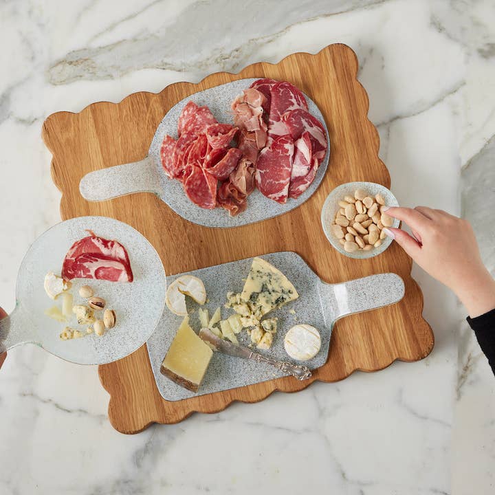 etú Home Mini Glass Rectangle Cheese Tray, White - Little Miss Muffin Children & Home
