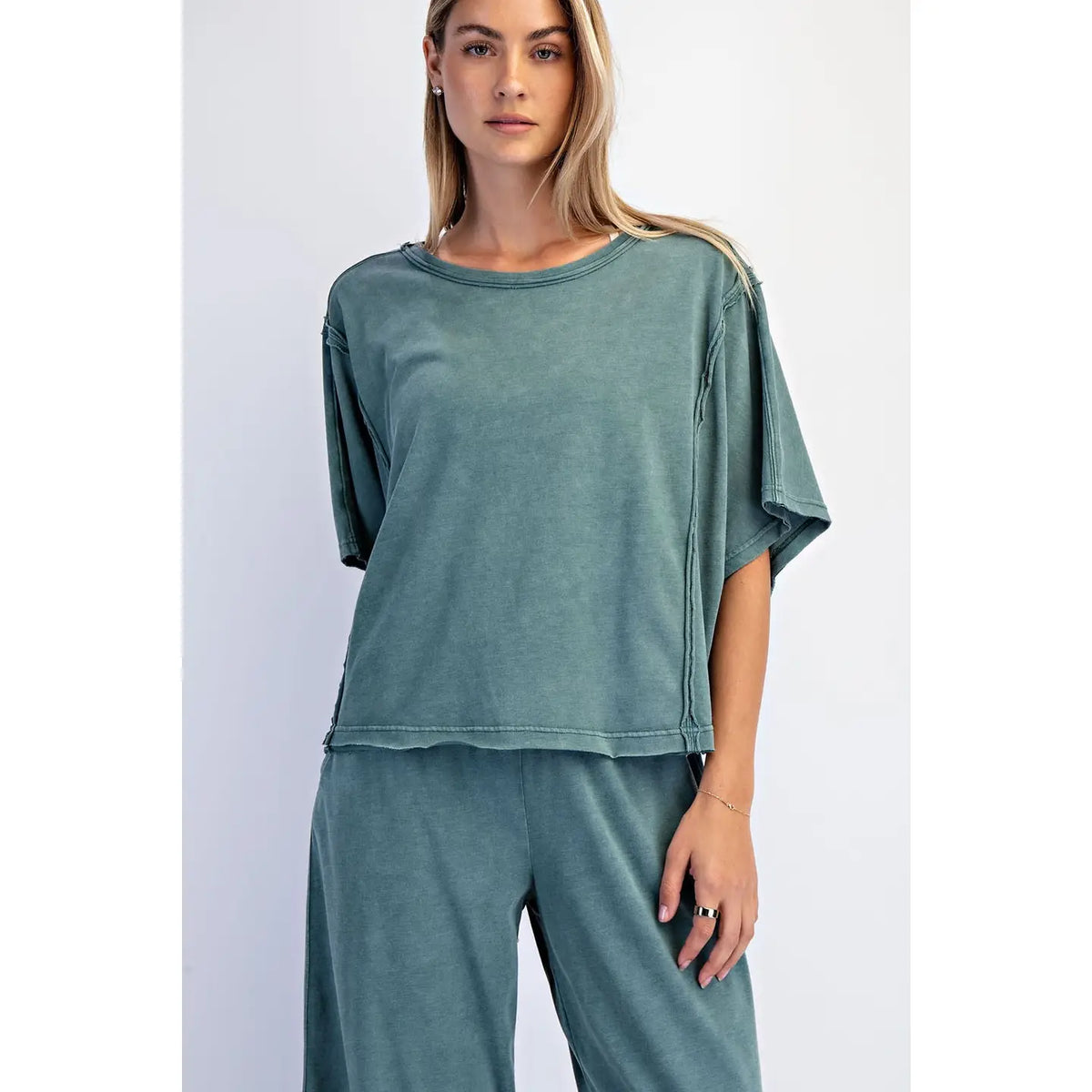 Rae Mode Mineral Washed Boxy Top & Barrel Pant Set in Jungle - Little Miss Muffin Children & Home