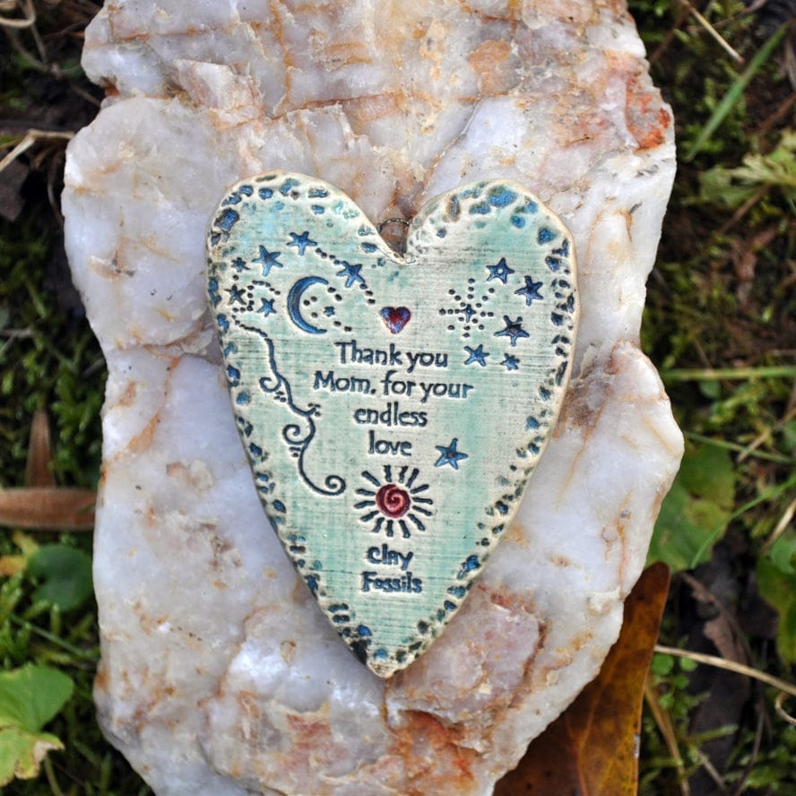 Clay Fossils Clay Fossils Mom Endless Love Handmade Pottery Heart Memento - Little Miss Muffin Children & Home