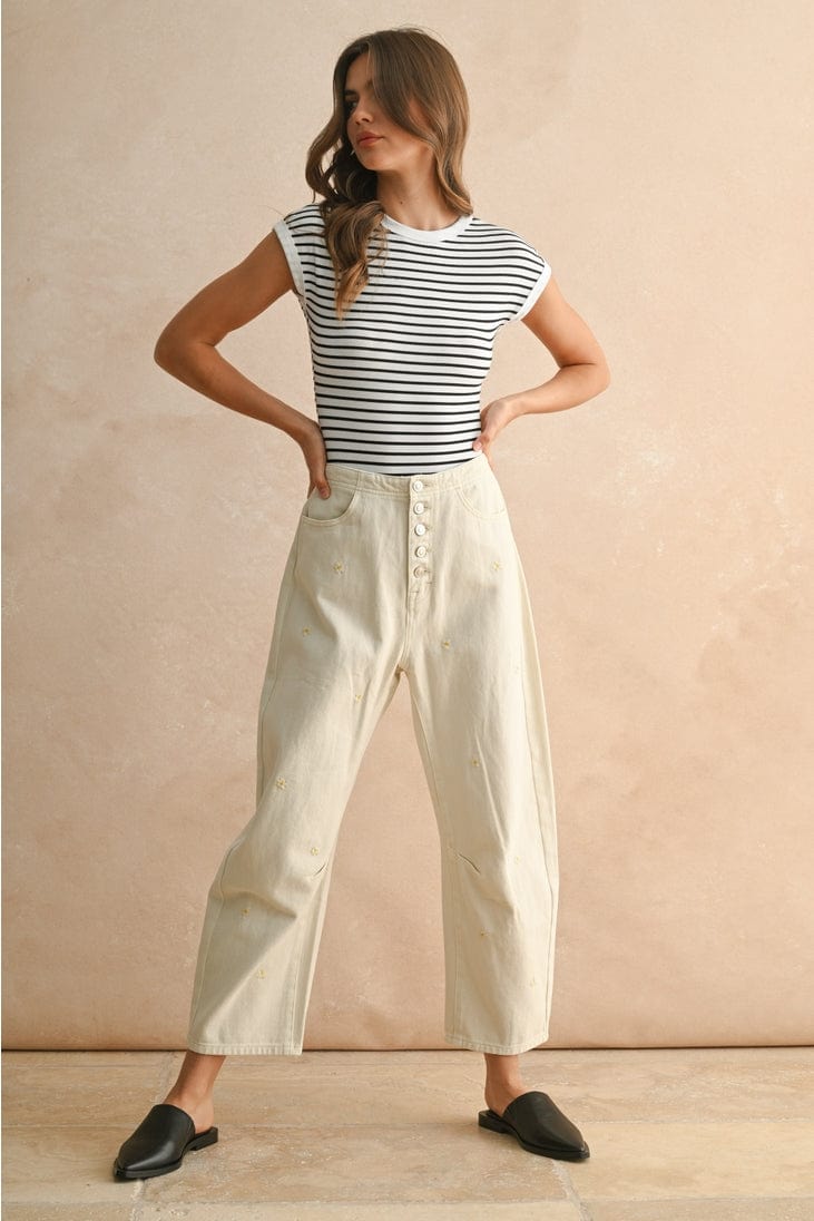 Miou Muse Ribbed Striped Cap Sleeve Bodysuit in White/Black - Little Miss Muffin Children & Home