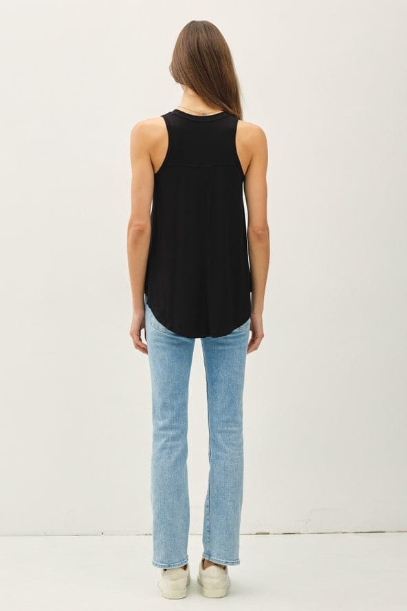 Be Cool Be Cool V-Neck Racerback Knit Tank in Black - Little Miss Muffin Children & Home