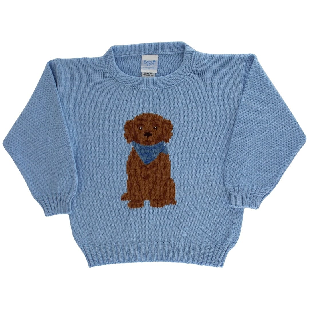 Bailey Boys Doodle Crew Neck Sweater in Light Blue - Little Miss Muffin Children & Home