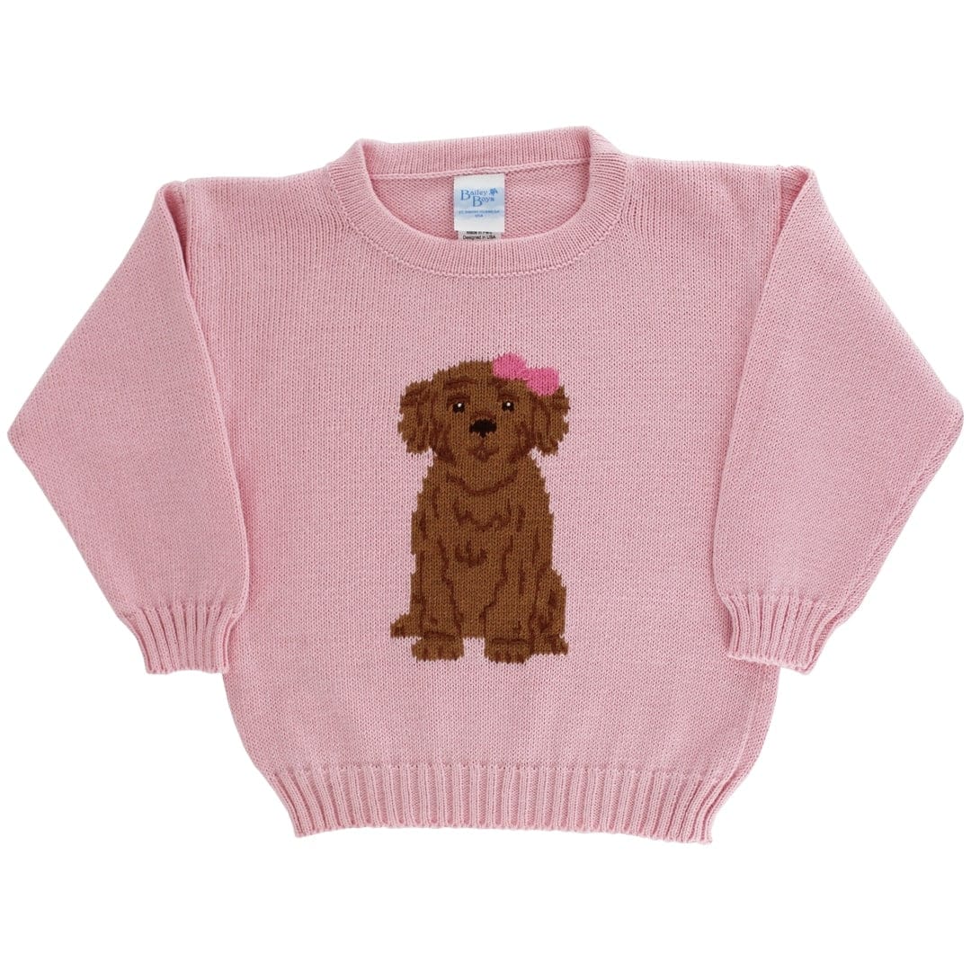Bailey Boys Doodle Crew Neck Sweater in Pink - Little Miss Muffin Children & Home