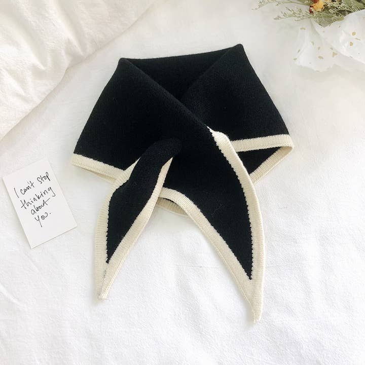 Accity Black Knit Triangle Scarf Neck Wrap - Little Miss Muffin Children & Home