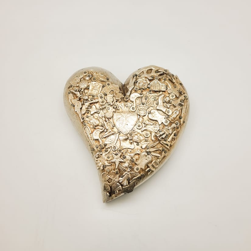 Contreras Designs Handmade Gold Milagro Heart - Little Miss Muffin Children & Home