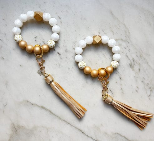 Lanyard Lovebirds O Wristband Keychain Gold Tassel - Little Miss Muffin Children & Home