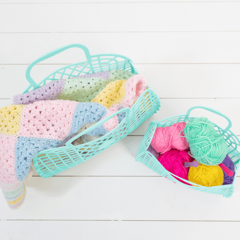 Sun Jellies Retro Basket Jelly Bag in Jelly Mint Green - Little Miss Muffin Children & Home
