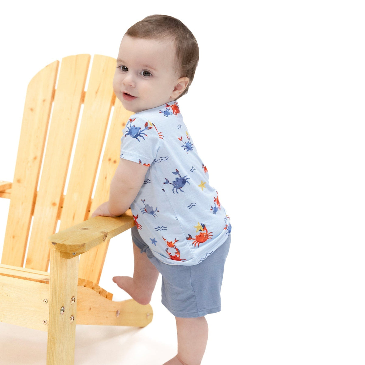 Angel Dear Angel Dear Crayon Crabs Crew Neck Tee And Short - Little Miss Muffin Children & Home