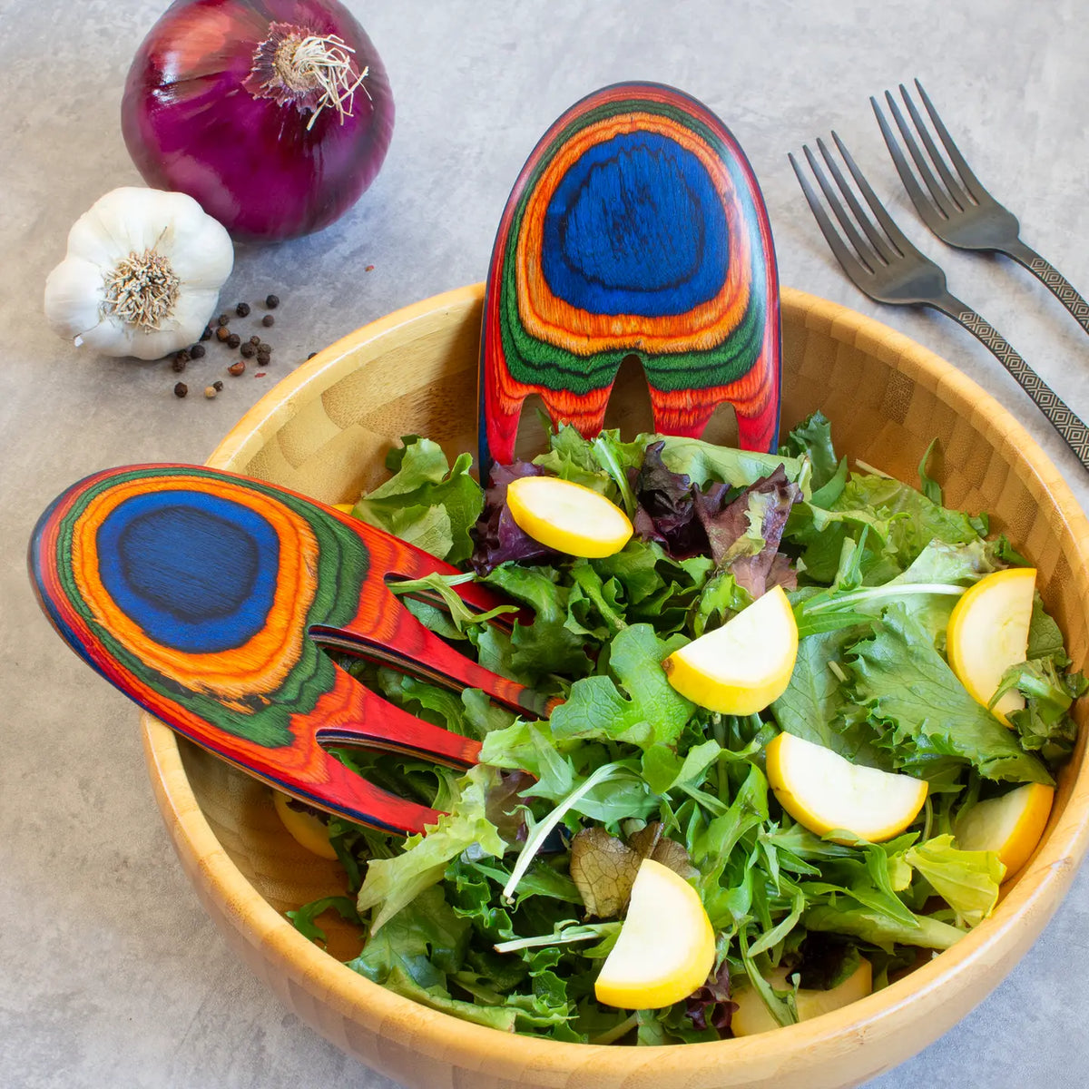 Totally Bamboo Baltique® Marrakesh Salad Hands, Salad Serving Utensils - Little Miss Muffin Children & Home