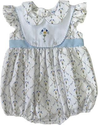 Lulu Bebe Lulu Bebe Blue Heart Embroidered Eve Bib Bubble - Little Miss Muffin Children & Home