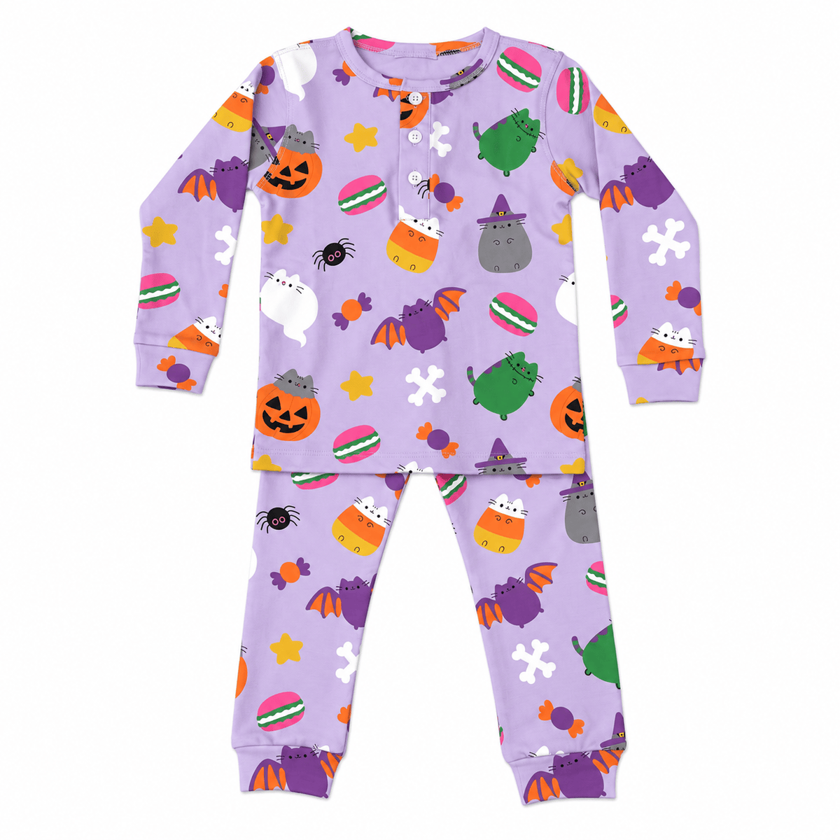Lulu Bebe Lulu Bebe Kids’ Halloween Pima Cotton 2-Piece Pajamas – Lavender - Little Miss Muffin Children & Home