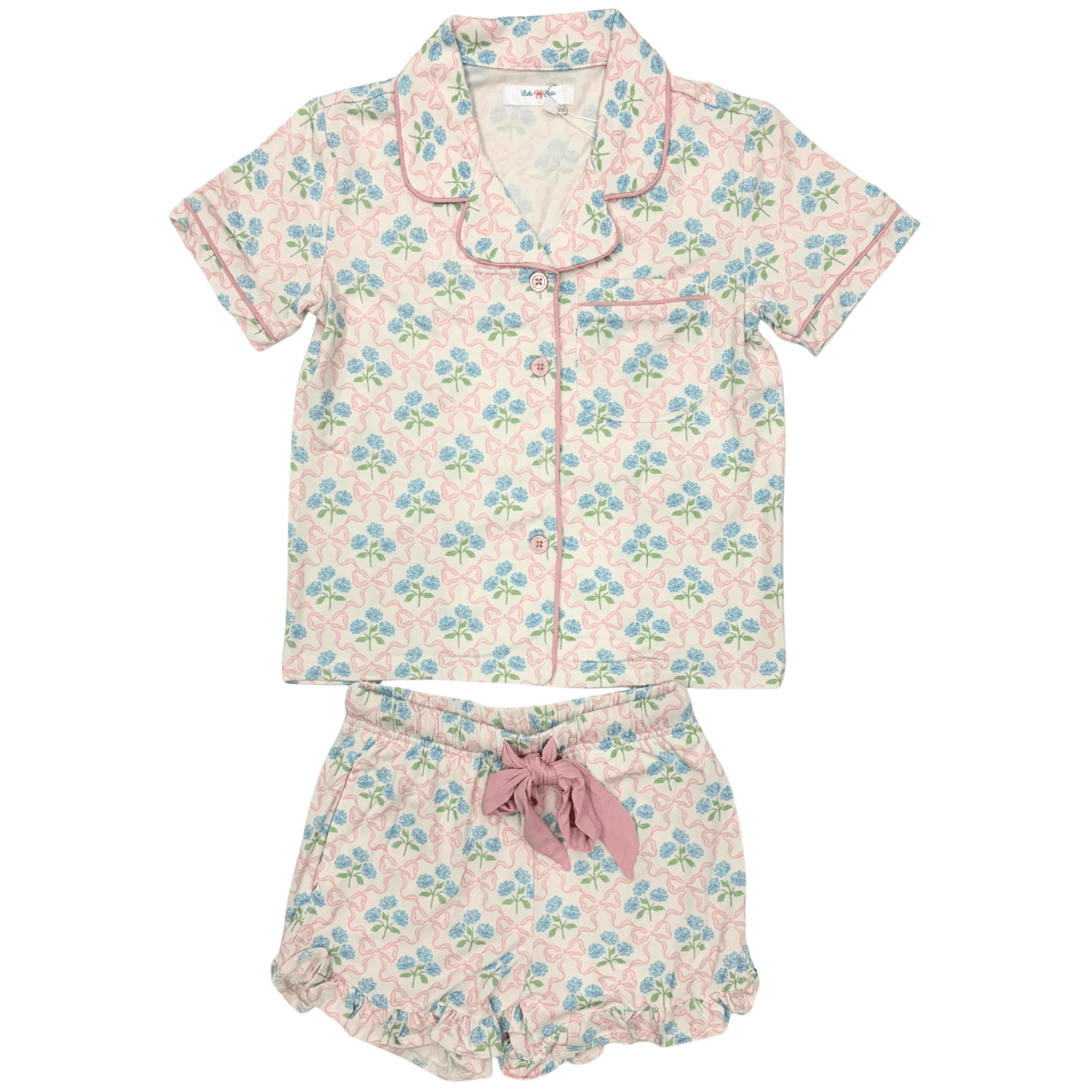 Alex Floral Bow Button Down Short Sleeve PJs