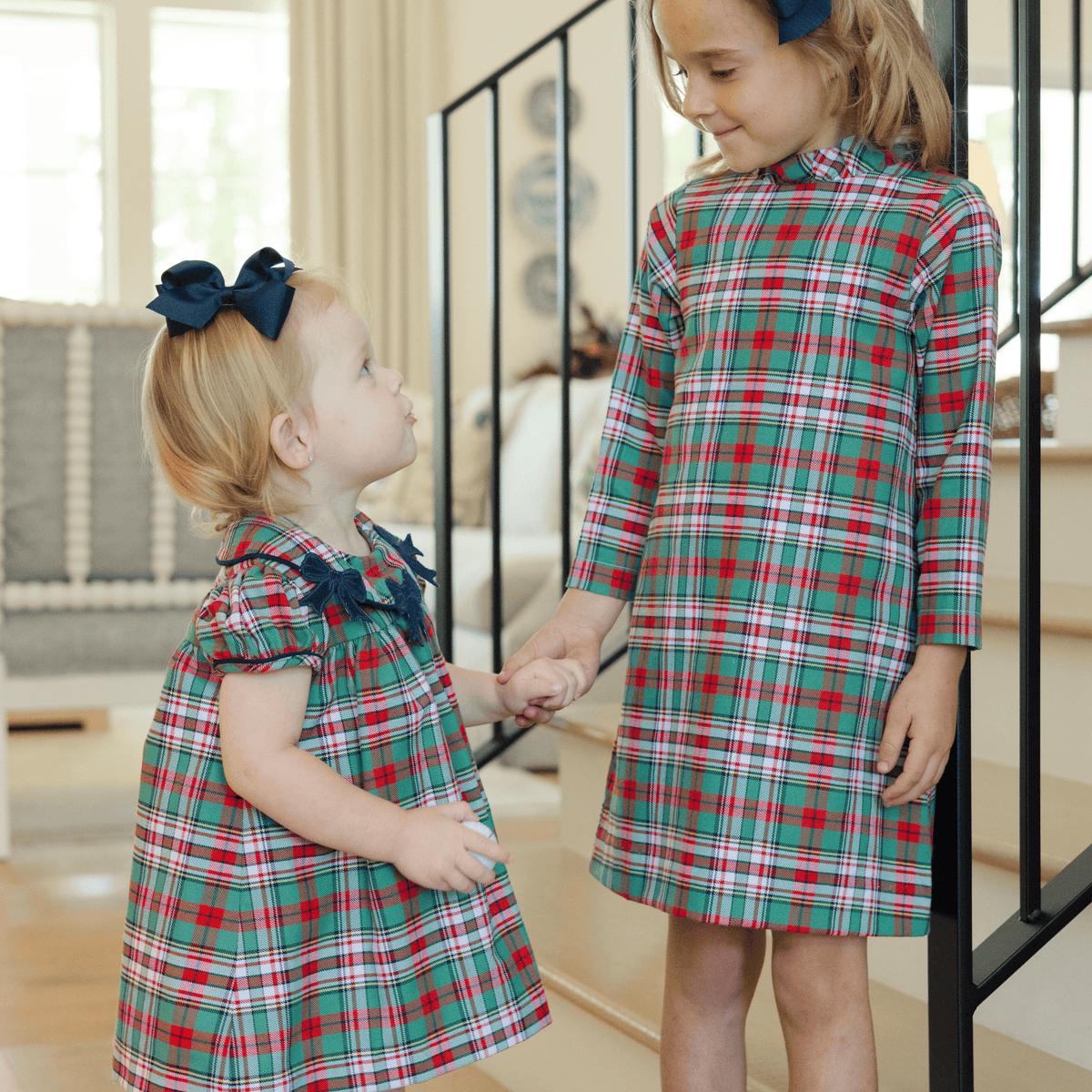 Christmas Plaid Float Dress for toddler girls by Bailey Boys, view 3