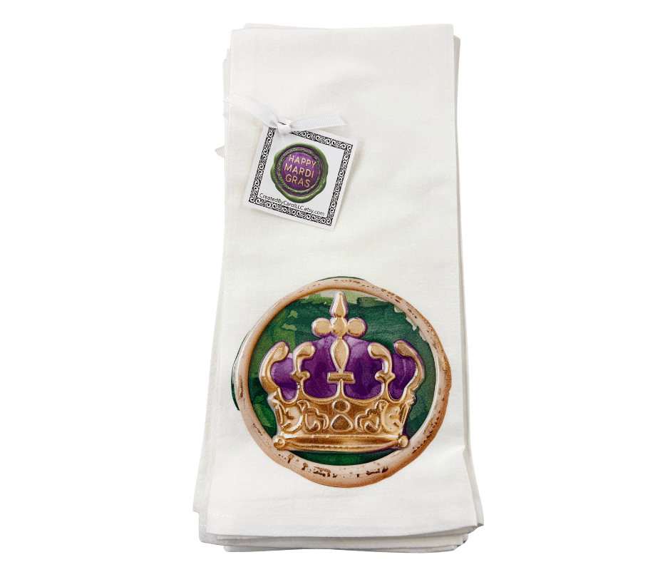 Created by Carol Mardi Gras Wax Seal King Crown Towel - Little Miss Muffin Children & Home