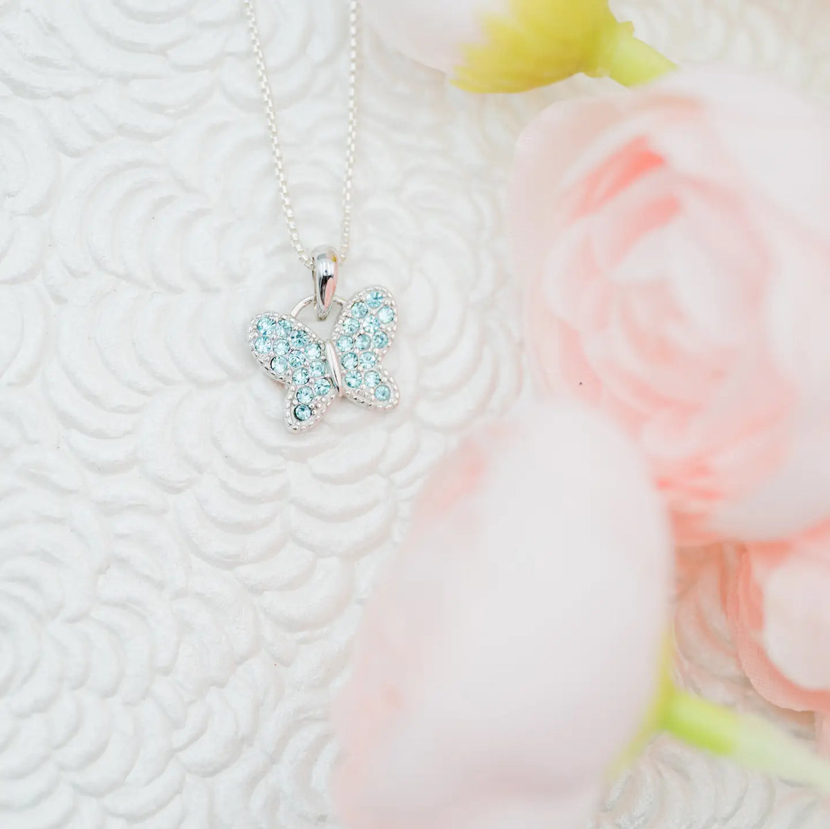 Cherished Moments Sterling Silver Butterfly June Birthstone 14" Necklace for Kids - Little Miss Muffin Children & Home
