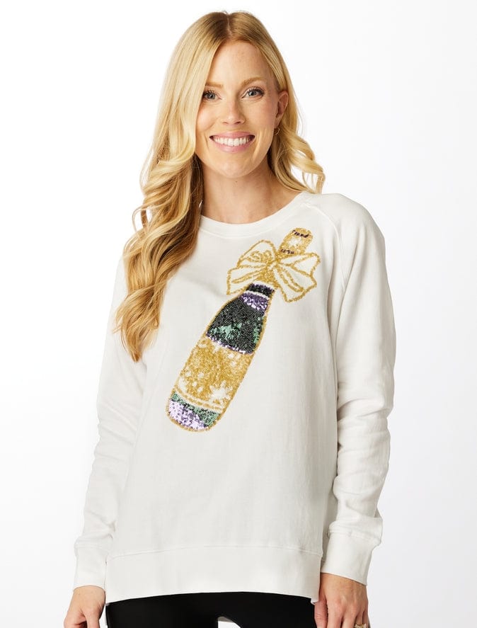 Stewart Simmons Stewart Simmons The Mardi Gras Champagne Sequin Sweatshirt - Little Miss Muffin Children & Home