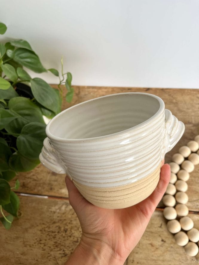Coastal Clay Co Coastal Clay Co Bread Baker- Handmade Pottery Sourdough Summer Crock, White - Little Miss Muffin Children & Home