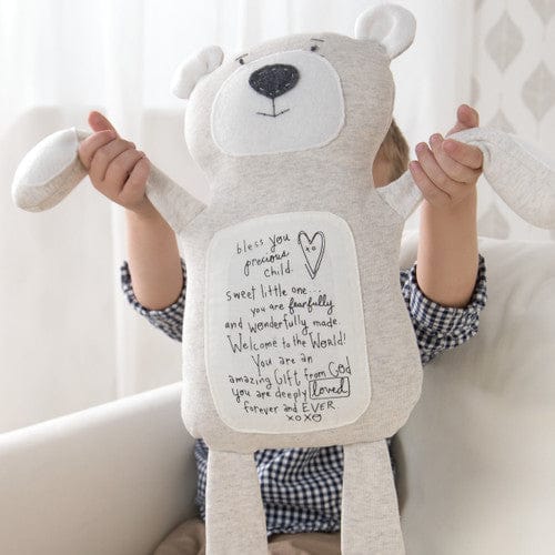 Demdaco Poetic Threads Light Gray Bear - Little Miss Muffin Children & Home