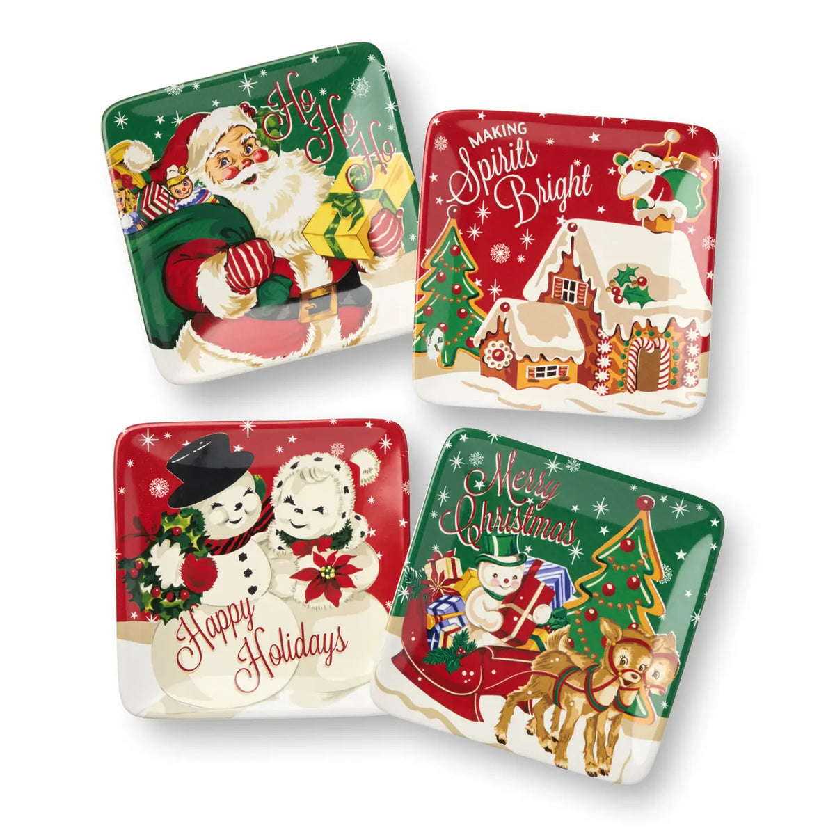 Certified International Santa's Retro Christmas 6" Canape Plate, 4 Available Styles - Little Miss Muffin Children & Home