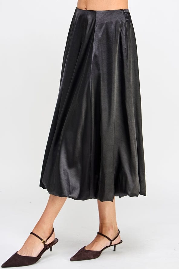 Ellison Ellison Satin Balloon Midi Skirt in Black - Little Miss Muffin Children & Home
