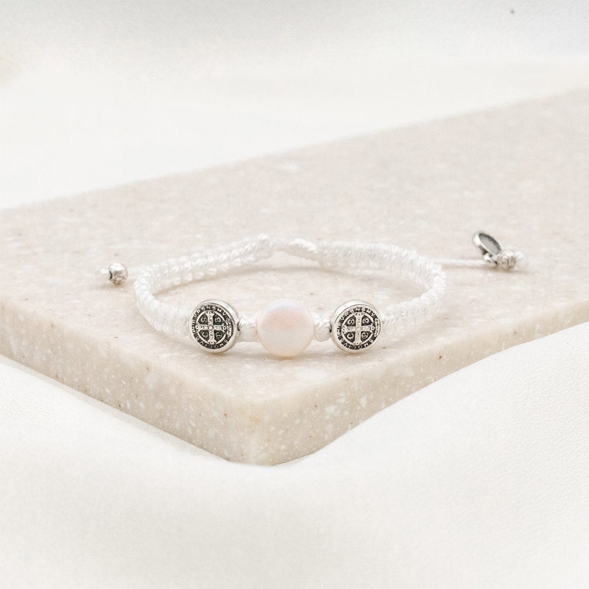 My Saint My Hero First Holy Communion Blessing Bracelet - Pearl - Little Miss Muffin Children & Home