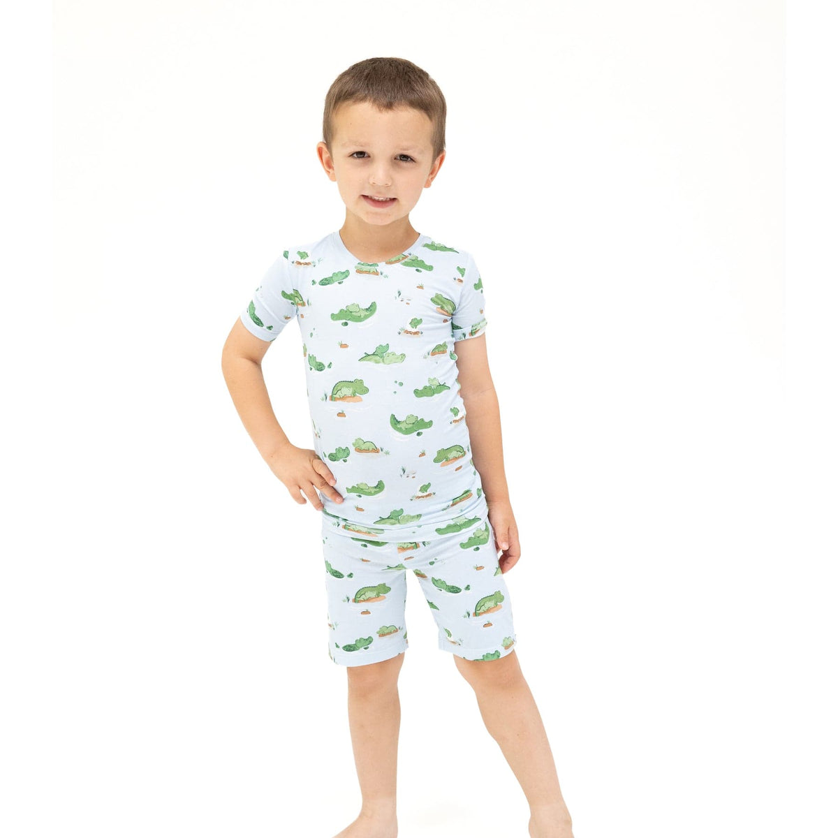 Angel Dear Angel DearAlligator Blue Loungewear Short Set - Little Miss Muffin Children & Home